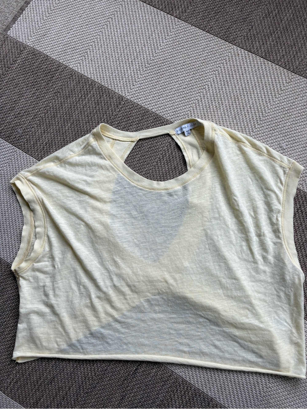 Sincerely Jules Pale Yellow Cropped Tee
